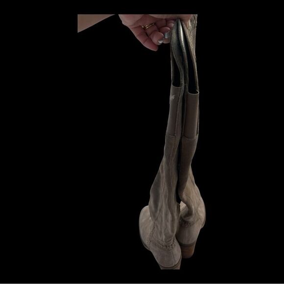 Brown Suede Boots Quiet Luzury Sz 9 n Knee‑High Block Heel Boho Chic Equestrian - Picture 14 of 16